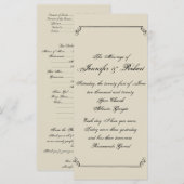 Art Nouveau-Elegantes Hochzeitsprogramm Programm (Vorne/Hinten)