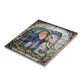 Art Nouveau Elephant Faux Stained Glass Mosaic Art Fliese (Seite)