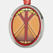 Art Nouveau Elhaz Rune of Protection Ornament Aus Metall (Links)