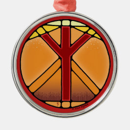 Art Nouveau Elhaz Rune of Protection Ornament Aus Metall