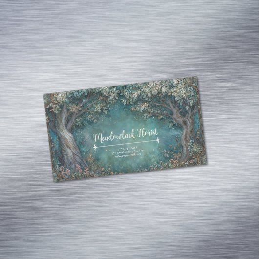 Art Nouveau Enchanted Forest Magnetische Visitenkarte (Beispiel)