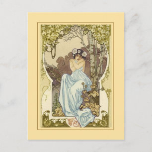 Art nouveau Entwurfs-Grußkarte. Postkarte