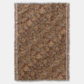 Art Nouveau Erdbeeren und Blätter, Dunkelbraun Decke (Vorderseite Vertikal)