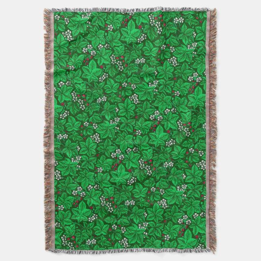 Art Nouveau Erdbeeren und Blätter, Emerald Green Decke (Vorderseite Vertikal)