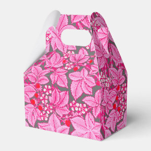 Art Nouveau Erdbeeren und Blätter, rosa und grau Geschenkschachtel