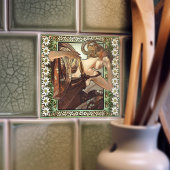 Art Nouveau Étoile du Soir Mucha Edelweiss Dekorat Fliese