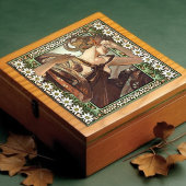 Art Nouveau Étoile du Soir Mucha Edelweiss Dekorat Fliese