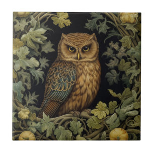Art nouveau-Eule im Wald Fliese