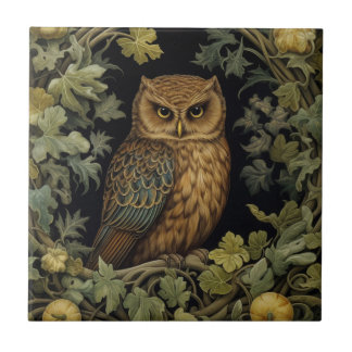 Art nouveau-Eule im Wald Fliese