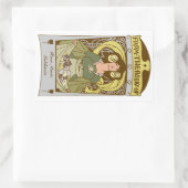 Art Nouveau Ex Libris Buchzeichen, handfarben Rechteckiger Aufkleber (Tasche)