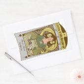 Art Nouveau Ex Libris Buchzeichen, handfarben Rechteckiger Aufkleber (Umschlag)