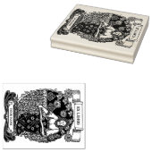 Art Nouveau Ex Libris Girl & Book Template Gummistempel (Stempel)