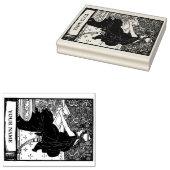 Art Nouveau Ex Libris Girl Writing Template Gummistempel (Stempel)