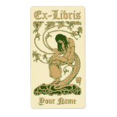 Art Nouveau Ex Libris Lady Book Tree Template (Vorne)
