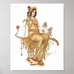 Art Nouveau Exotic Beauty of Orient Poster