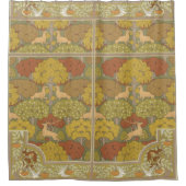 Art Nouveau Fall Forest & Deh Duschvorhang (Vorderseite)