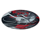 ART NOUVEAU FAUN Red Burgundy, Schwarz-weiß Schneidebrett (Ecke)
