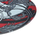ART NOUVEAU FAUN Red Burgundy, Schwarz-weiß Schneidebrett (Ecke)