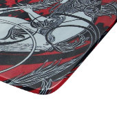 ART NOUVEAU FAUN Red Burgundy, Schwarz-weißer Schn Schneidebrett (Ecke)