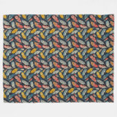 Art Nouveau Feathers Fleecedecke (Vorderseite (Horizontal))