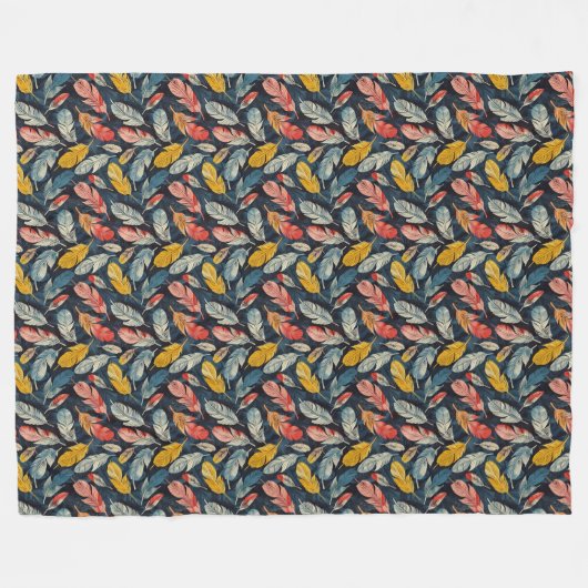 Art Nouveau Feathers Fleecedecke (Vorderseite (Horizontal))