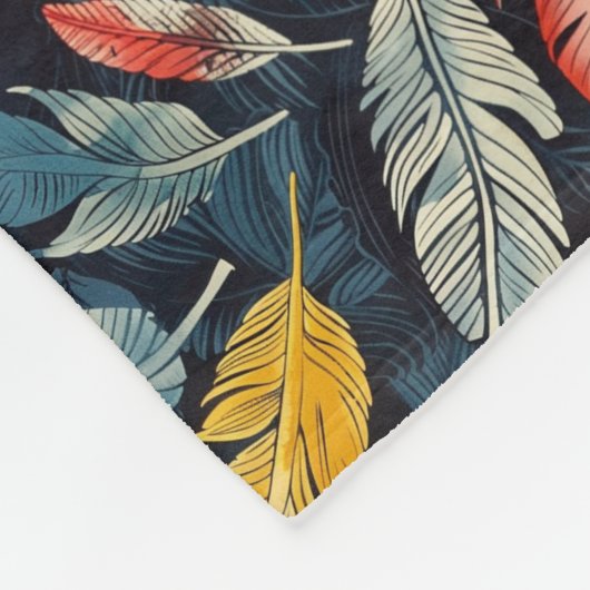 Art Nouveau Feathers Fleecedecke (Ecke)