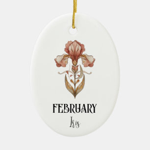 Art Nouveau Februar Geburtstagsblume Iris Geburtst Keramik Ornament