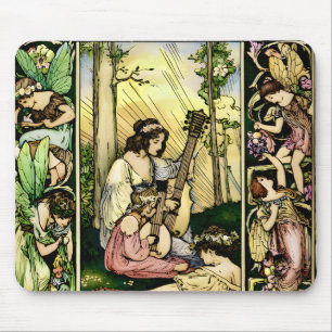 Art Nouveau Feenillustration Mousepad