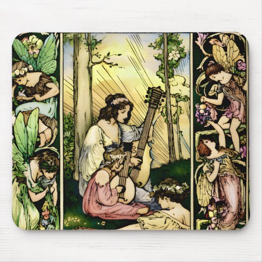 Art Nouveau Feenillustration Mousepad (Vorne)