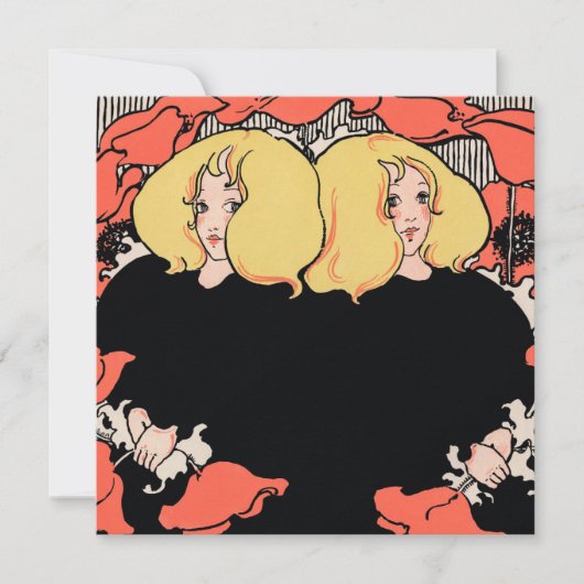 Art Nouveau Feiertagskarte (Vorderseite)