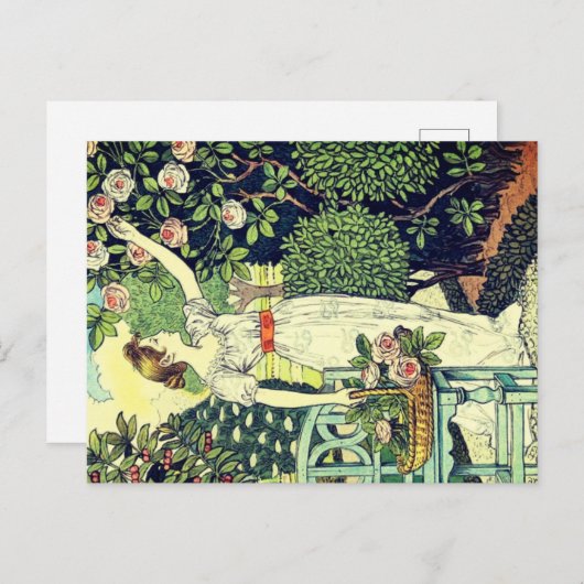 Art Nouveau Feiertagspostkarte (Vorne/Hinten)