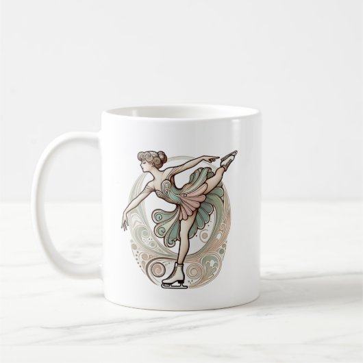 Art Nouveau Female Abbildung Skater Tasse (Links)