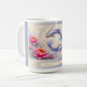 Art Nouveau Fische Wasserlilien-Tasse Kaffeetasse
