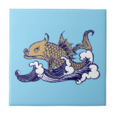 Art Nouveau Fish in Wave by Arthur Rackham Fliese (Vorderseite)