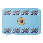 Art Nouveau Fish in Wave Frieze von Arthur Rackham Badematte (Vorderseite)