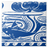 Art Nouveau Fish & Lily Frieze Pattern Fliese (Vorderseite)