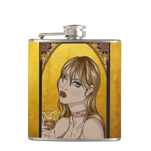 Art Nouveau Flachmann (Vorderseite)