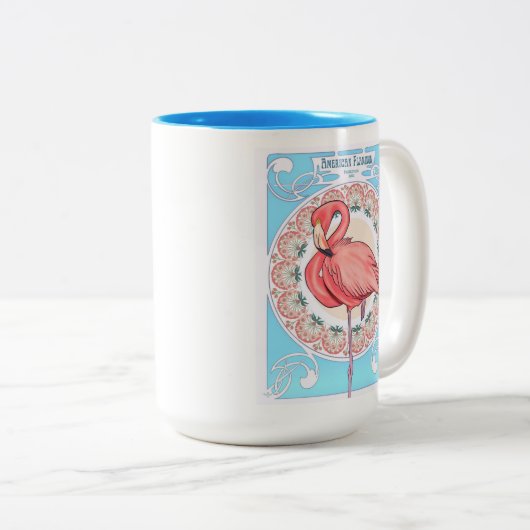 Art Nouveau Flamingo Tasse (VorderseiteRechts)
