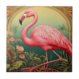 Art Nouveau Flamingo Tile Fliese