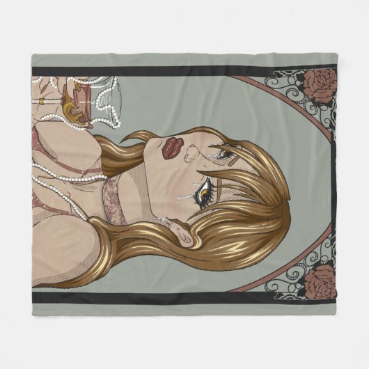 Art Nouveau Fleecedecke (Vorderseite (Horizontal))