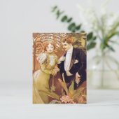 Art Nouveau Flirt Postkarte (Stehend Vorderseite)