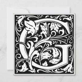 Art Nouveau Floral Alphabet Monogram Letter G Einladung