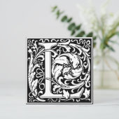 Art Nouveau Floral Alphabet Monogram Letter L Einladung (Stehend Vorderseite)