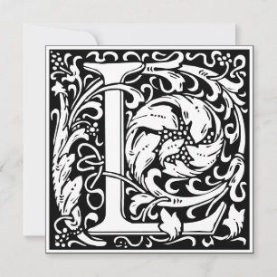 Art Nouveau Floral Alphabet Monogram Letter L Einladung