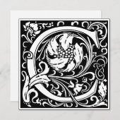 Art Nouveau Floral Alphabet Monogramm Letter C Einladung (Vorne/Hinten)