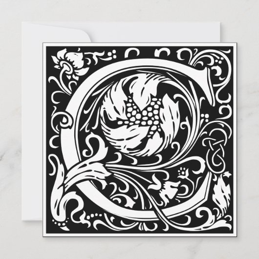 Art Nouveau Floral Alphabet Monogramm Letter C Einladung (Vorderseite)