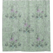 Art Nouveau Floral Bale Sage Dusty Lilac Duschvorhang (Vorderseite)