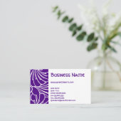 Art Nouveau Floral Blume Chic Lila Muster Visitenkarte (Stehend Vorderseite)