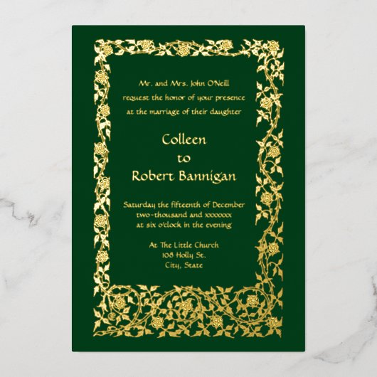 Art Nouveau Floral Border of Walter Crane Folieneinladung (Vorderseite)