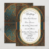 Art Nouveau Floral Calligraphy Einladung (Vorne/Hinten)